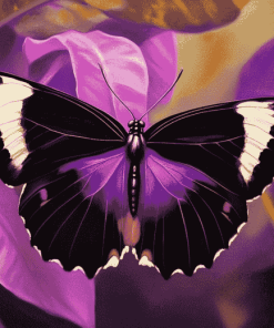 Purple and Black Butterfly Diamond Painting