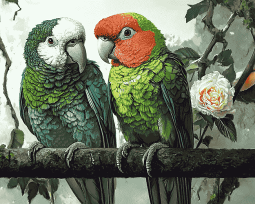 Quaker Parrot Birds Diamond Painting