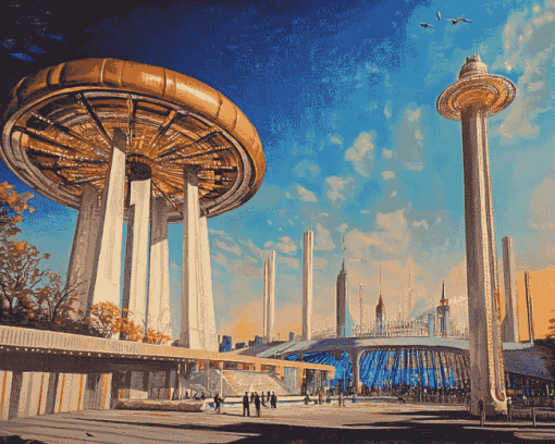 Queens Worlds Fair Monuments Diamond Painting