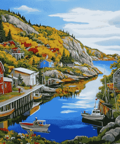 Quidi Vidi River Landscape Diamond Painting