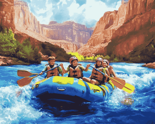 Rafting Adventure for Kids Diamond Painting