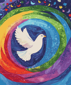 Rainbow Dove Animation Diamond Painting