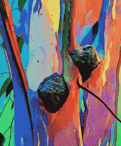 Rainbow Eucalyptus Colorful Trees Diamond Painting