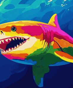 Rainbow Shark Diamond Painting