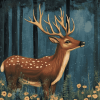 Rainy Day Deer Diamond Painting