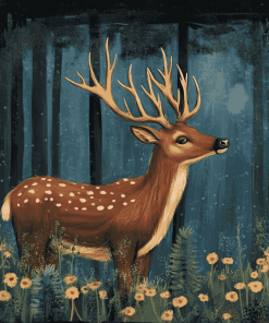 Rainy Day Deer Diamond Painting