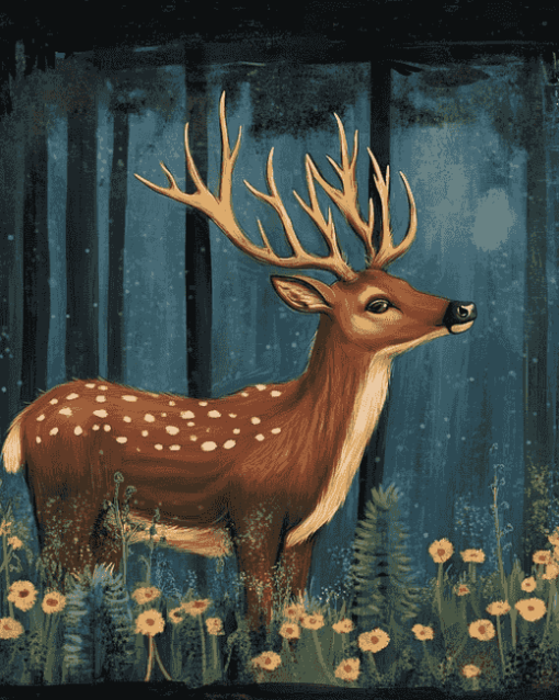 Rainy Day Deer Diamond Painting