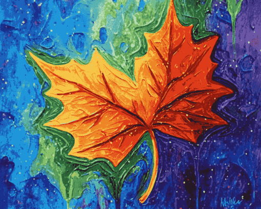 Rainy Maple Heart Diamond Painting