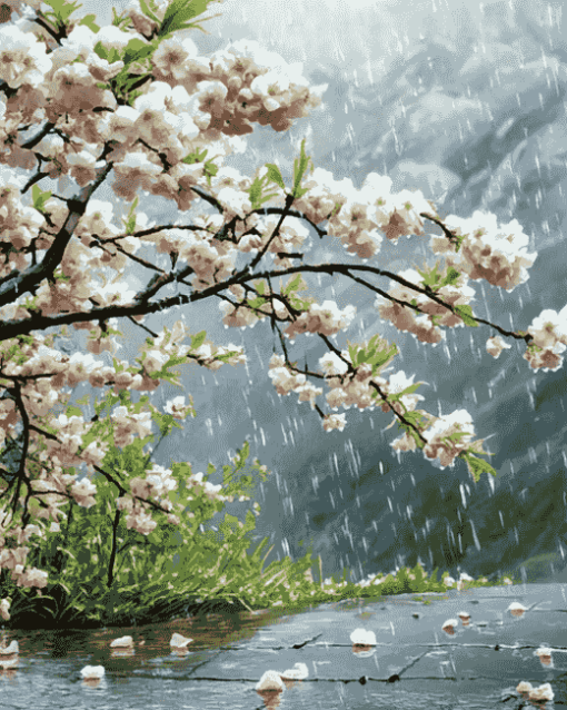 Rainy Spring Landscape Diamond Painting