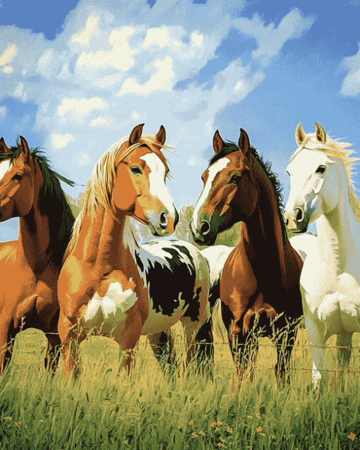 Ranch Horses Diamond Painting