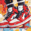 Red Air Jordan Sneakers Diamond Painting