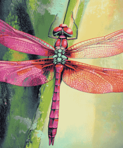 Red Dragonfly Insect Diamond Painting