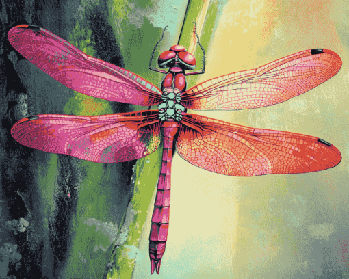 Red Dragonfly Insect Diamond Painting