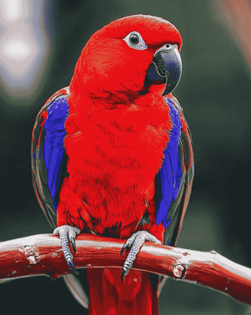 Red Eclectus Colorful Birds Diamond Painting