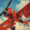 Red Fokkerdi Aircraft Diamond Painting