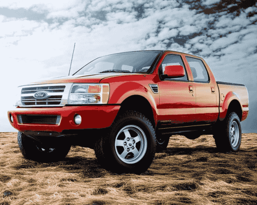 Red Ford Ranger 2007 Truck Diamond Painting