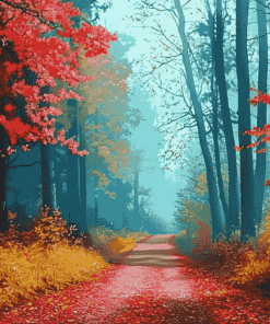 Red Forest National Park Diamond Painting