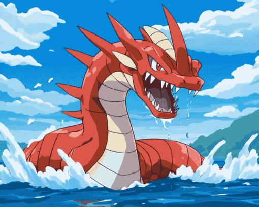 Red Gyarados Dragon Diamond Painting