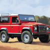 Red Land Rover SUV Diamond Painting