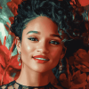 Red Lipstick Ariana DeBose Diamond Painting