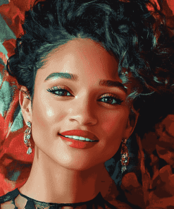 Red Lipstick Ariana DeBose Diamond Painting