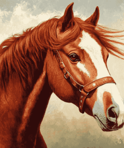 Red Native Horse Diamond Painting