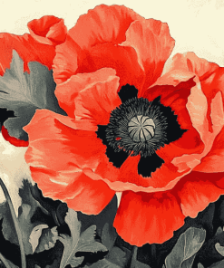 Red Poppy Flower Diamond Painting