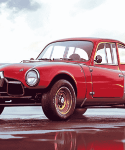 Red Renault Car Diamond Painting