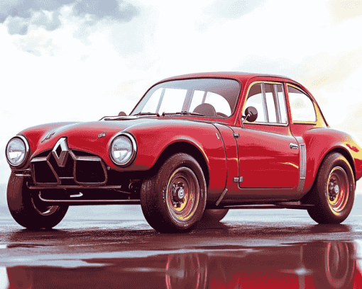 Red Renault Car Diamond Painting