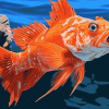 Red Rockfish Koi Carp Diamond Painting