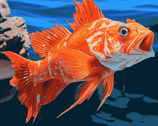 Red Rockfish Koi Carp Diamond Painting