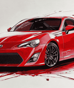 Red Scion Sports Car Diamond Painting