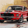 Red Shelby Mustang Art Diamond Painting