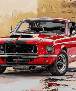 Red Shelby Mustang Art Diamond Painting