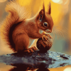 Red Squirrel Acorn Diamond Painting