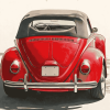 Red VW Super Beetle Diamond Painting