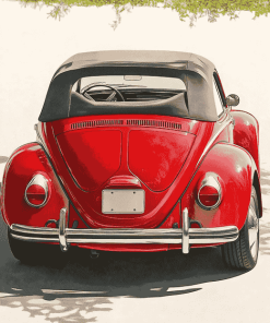 Red VW Super Beetle Diamond Painting