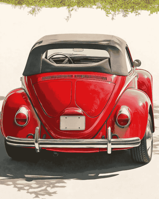 Red VW Super Beetle Diamond Painting