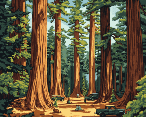 Redwood National Park Trees Diamond Painting