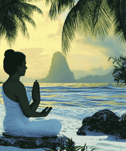 Relaxing Beach Yoga Diamond Painting