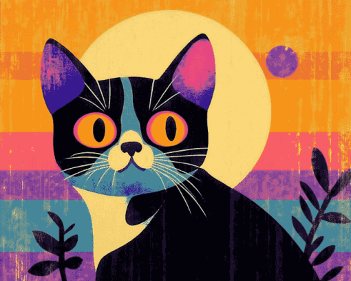 Retro Kitty Diamond Painting