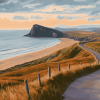 Rhossili Bay Landscape Diamond Painting