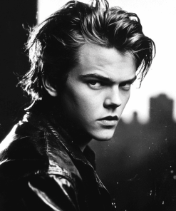 River Phoenix Black and White Diamond Painting