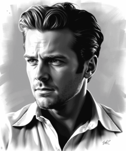 River Phoenix Monochrome Diamond Painting