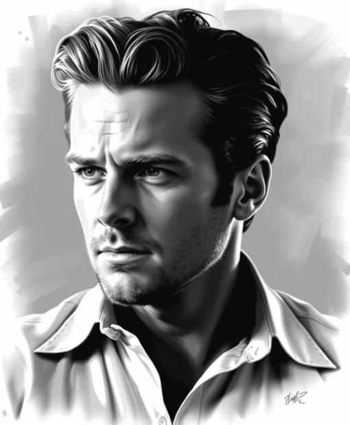 River Phoenix Monochrome Diamond Painting