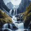 Rocky Mountain Waterfalls Diamond Painting