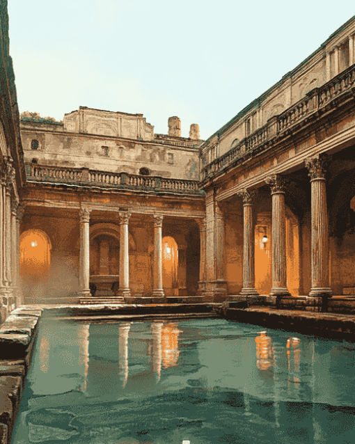 Roman Bath Buildings Diamond Painting