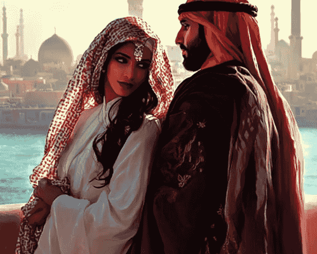 Finalizing the Romantic Arabian Lovers Diamond Painting artwork