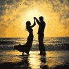 Romantic Beach Silhouette Diamond Painting