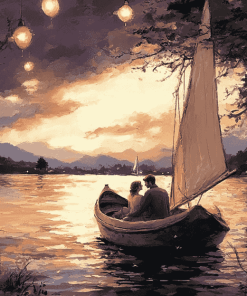 Romantic Boat Journey Diamond Painting